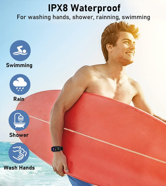New IP68 Waterproof HD Multisport Fitness Tracker Bracelet Smart Watch For Android IOS
