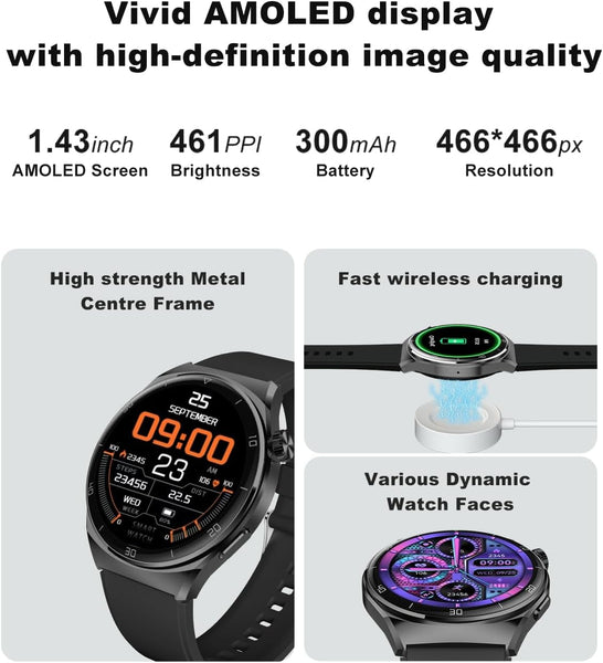 New IP68 Waterproof AMOLED Smart Watch Fitness Tracker Watch With SOS ChatGpt AI Voice