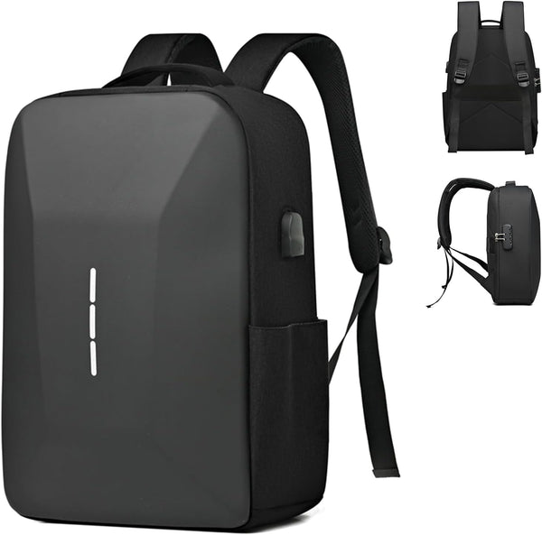 New 15.6 Inch Compact Hard Shell Antitheft Backpack Laptop Bag With USB Port