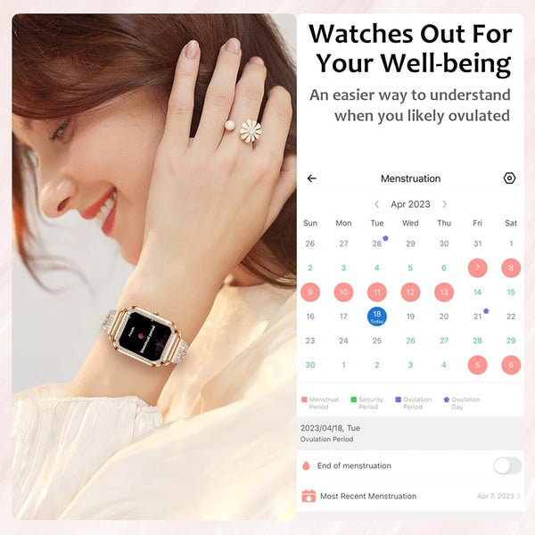 New 1.57'' Large Screen Fitness Tracker Bluetooth Women's Smart Watch For Android IOS