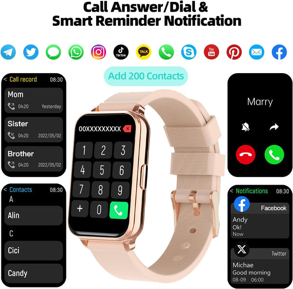 New Super Lightweight IP68 Waterproof Women's Fitness Tracker Smart Watch For Android IOS