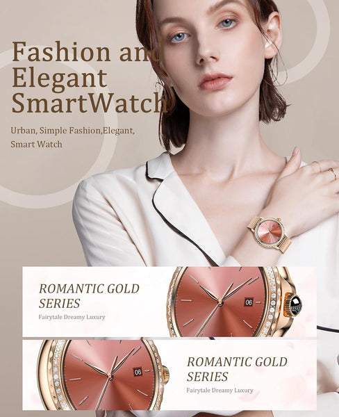 New Women's Smart Watch 1.3'' Large HD Screen IP68 Waterproof Heart Rate Monitor Sport Smartwatch