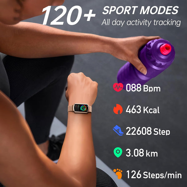 New Super Lightweight IP68 Waterproof Multisport Fitness Tracker Smart Bracelet Watch For Women