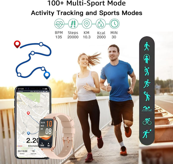 New Super Lightweight IP68 Waterproof Women's Fitness Tracker Smart Watch For Android IOS