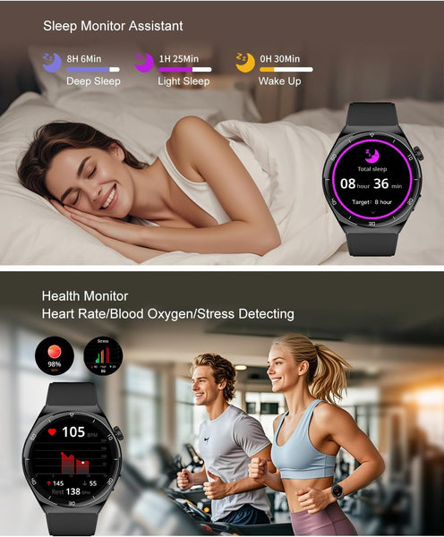 New IP68 Waterproof AMOLED Smart Watch Fitness Tracker Watch With SOS ChatGpt AI Voice