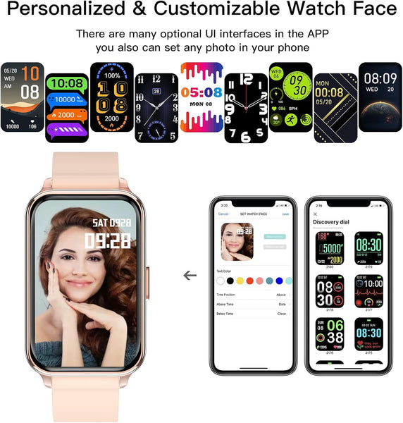 New Super Lightweight IP68 Waterproof Women's Fitness Tracker Smart Watch For Android IOS