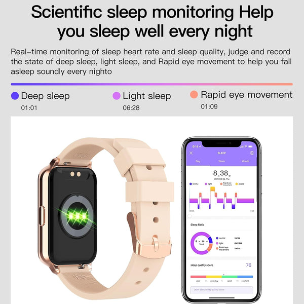 New Super Lightweight IP68 Waterproof Women's Fitness Tracker Smart Watch For Android IOS