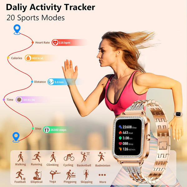 New 1.57'' Large Screen Fitness Tracker Bluetooth Women's Smart Watch For Android IOS