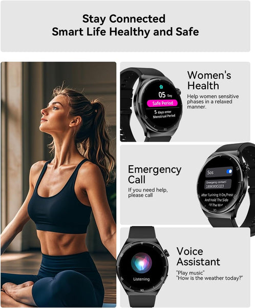 New IP68 Waterproof AMOLED Smart Watch Fitness Tracker Watch With SOS ChatGpt AI Voice