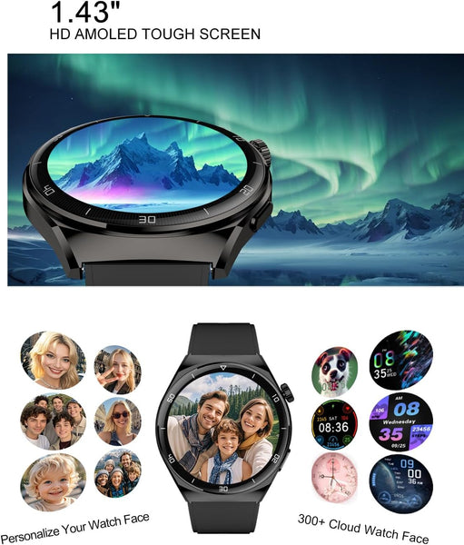 New IP68 Waterproof AMOLED Smart Watch Fitness Tracker Watch With SOS ChatGpt AI Voice