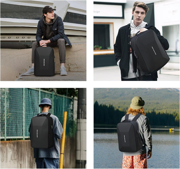 New 15.6 Inch Compact Hard Shell Antitheft Backpack Laptop Bag With USB Port