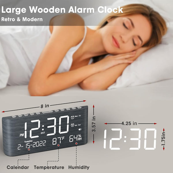 New Wood-Designed Multifunctional Stereo Speaker With Large LED Display