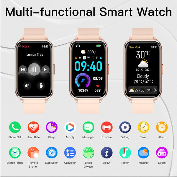 New Super Lightweight IP68 Waterproof Women's Fitness Tracker Smart Watch For Android IOS