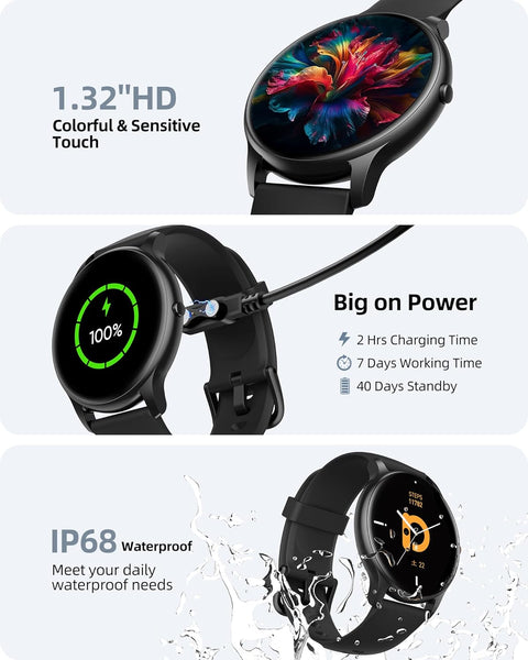 New HD Screen Fitness Tracker IP68 Waterproof Multisport Smartwatch For Android iPhones