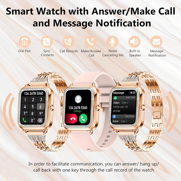 New 1.57'' Large Screen Fitness Tracker Bluetooth Women's Smart Watch For Android IOS