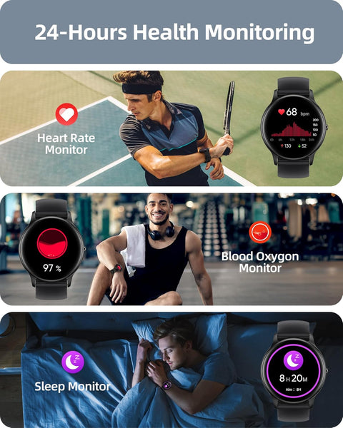 New HD Screen Fitness Tracker IP68 Waterproof Multisport Smartwatch For Android iPhones