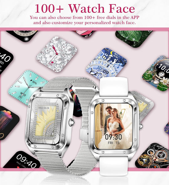 New Large 1.6'' Touchscreen Multisport Women's Fitness Tracker Bracelet Watch With AI Voice