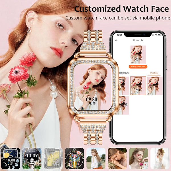 New 1.57'' Large Screen Fitness Tracker Bluetooth Women's Smart Watch For Android IOS