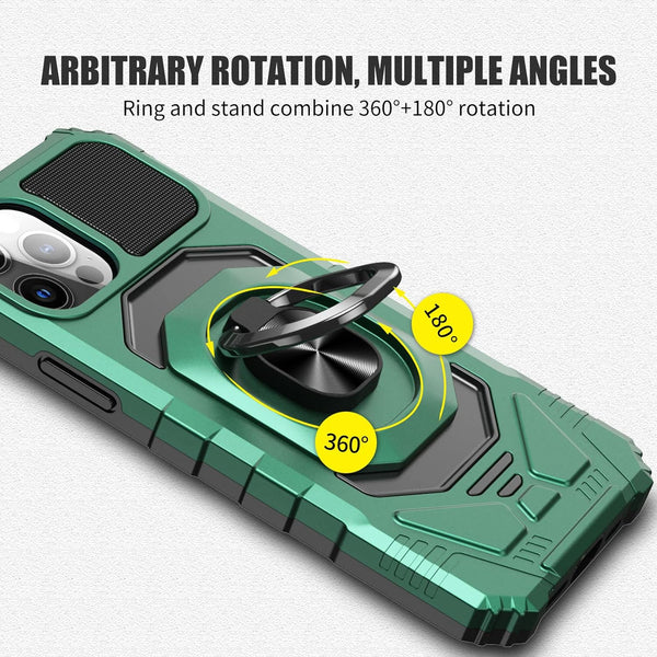 New Protective Magnetic Bumper Case For iPhone 13 Pro Max Series W/ Camera Lens Slide Cover Kickstand
