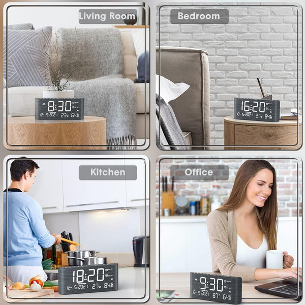 New Wood-Designed Multifunctional Stereo Speaker With Large LED Display