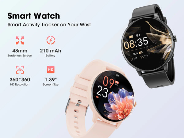 New 1.39'' Slim Touch Screen IP67 Waterproof Fitness Tracker Sports Smart Watch For Women