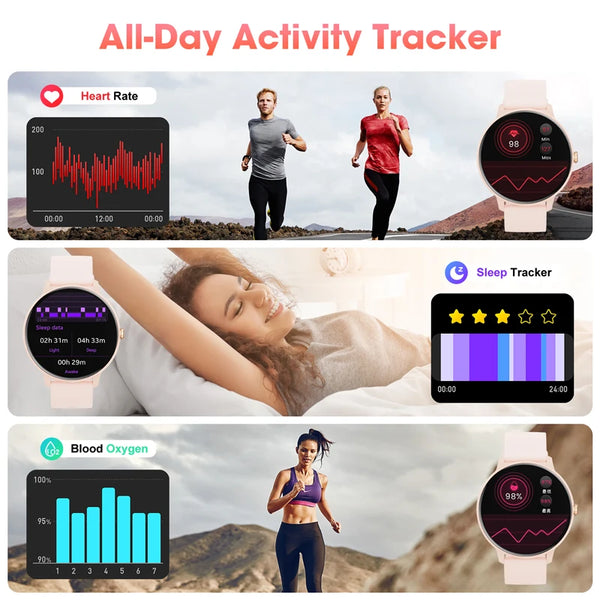 New 1.39'' Slim Touch Screen IP67 Waterproof Fitness Tracker Sports Smart Watch For Women