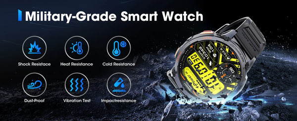 New 1.85'' Large HD Screen Sports Fitness Tracker Smart Watch For Android IOS
