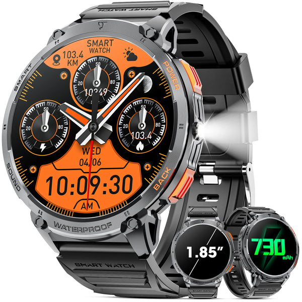 New 1.85'' Large HD Screen Sports Fitness Tracker Smart Watch For Android IOS