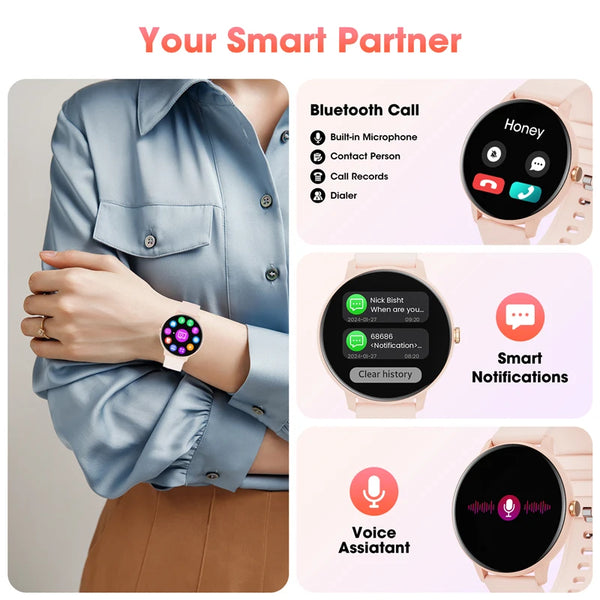 New 1.39'' Slim Touch Screen IP67 Waterproof Fitness Tracker Sports Smart Watch For Women