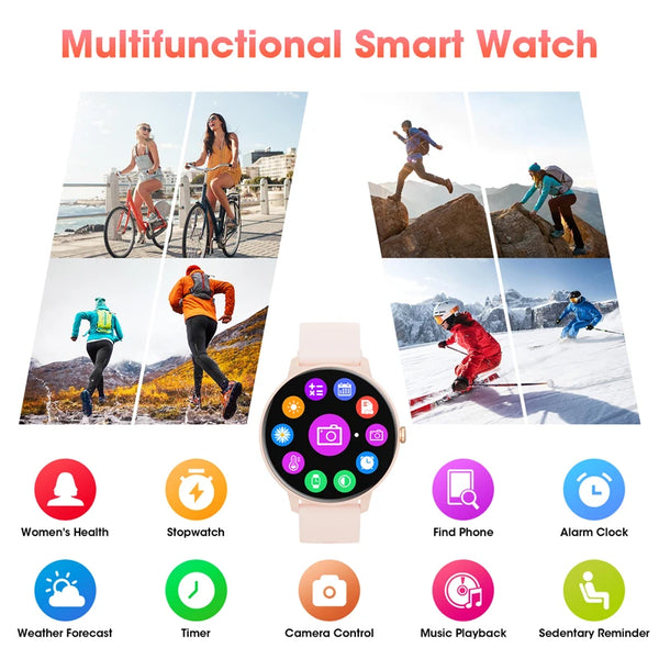 New 1.39'' Slim Touch Screen IP67 Waterproof Fitness Tracker Sports Smart Watch For Women