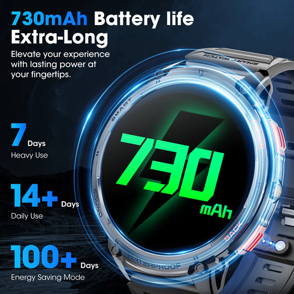 New 1.85'' Large HD Screen Sports Fitness Tracker Smart Watch For Android IOS
