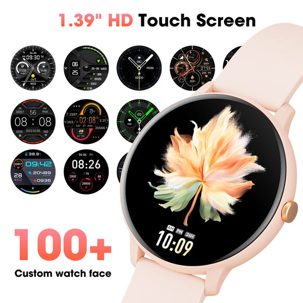 New 1.39'' Slim Touch Screen IP67 Waterproof Fitness Tracker Sports Smart Watch For Women