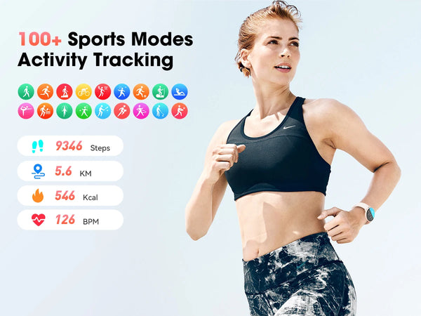 New 1.39'' Slim Touch Screen IP67 Waterproof Fitness Tracker Sports Smart Watch For Women