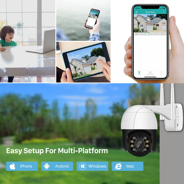 New 1080P Outdoor WIFI IP Wireless Security CCTV Camera With AI Human Detection