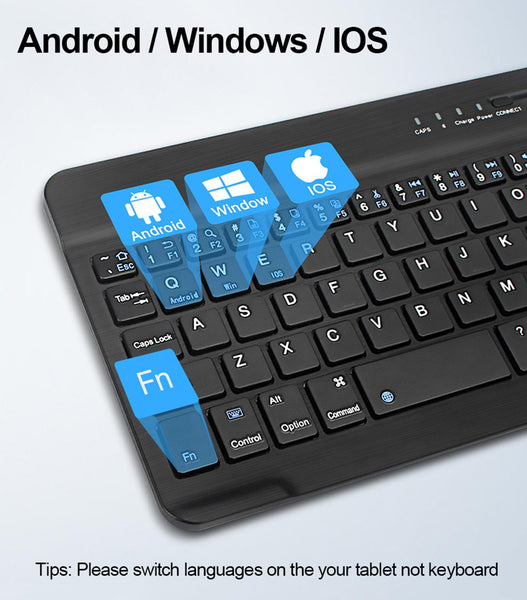 New Super Compact Silent Quiet Wireless Rechargeable Bluetooth Keyboard For PC iOS Androids Tablets
