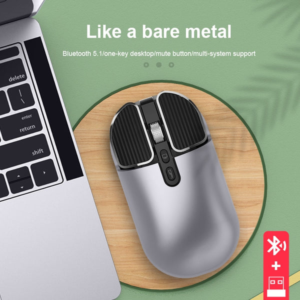 New Ultra Slim Rechargeable Wireless Bluetooth Dual Mode Mouse For PC Mac Tablets