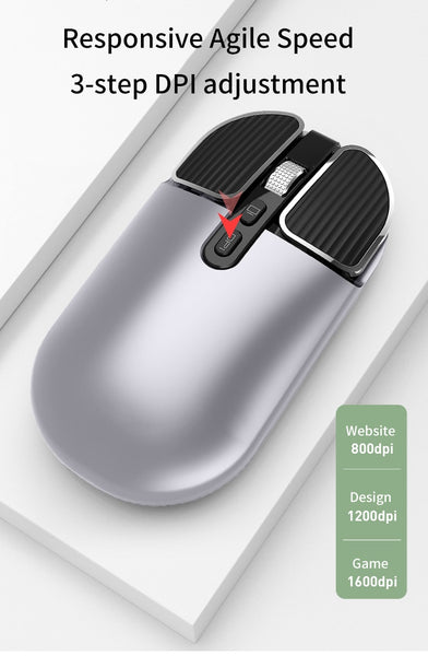 New Ultra Slim Rechargeable Wireless Bluetooth Dual Mode Mouse For PC Mac Tablets