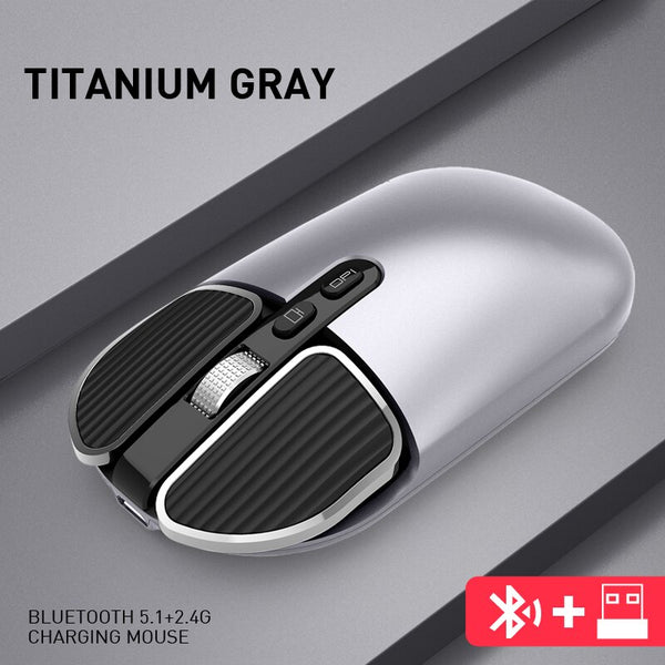 New Ultra Slim Rechargeable Wireless Bluetooth Dual Mode Mouse For PC Mac Tablets