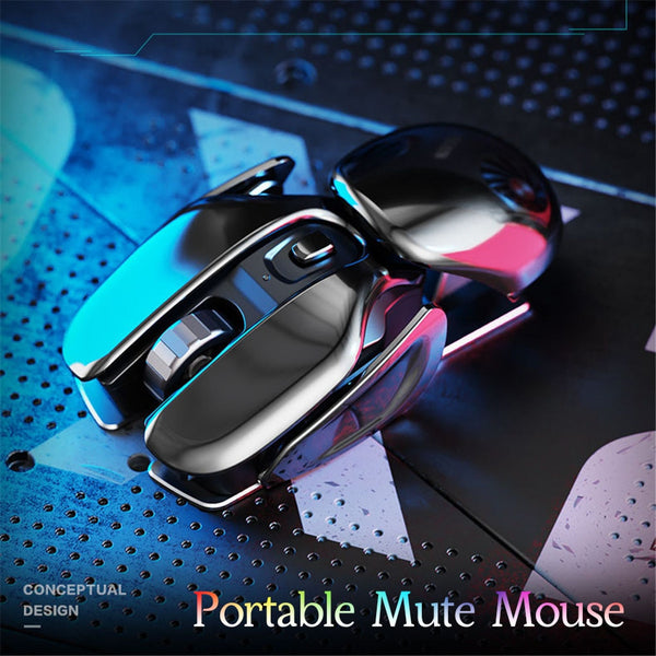 New 2.4GHz Metallic Ergonomic Silent Multipurpose Rechargeable Wireless Mouse For PC Mac Tablets