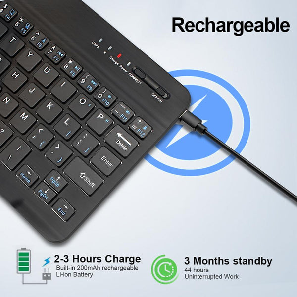 New Super Compact Silent Quiet Wireless Rechargeable Bluetooth Keyboard For PC iOS Androids Tablets