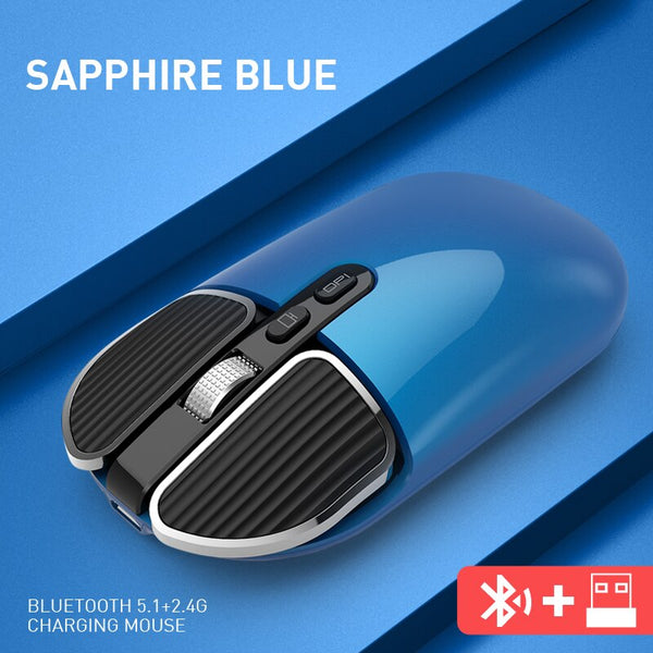 New Ultra Slim Rechargeable Wireless Bluetooth Dual Mode Mouse For PC Mac Tablets