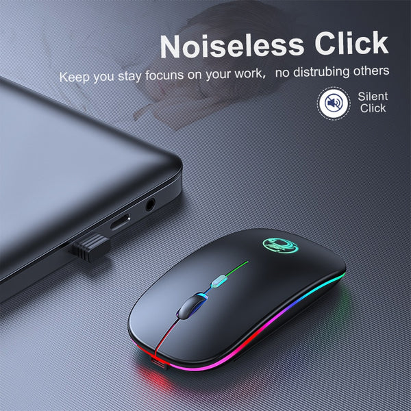 New Ergonomic Rechargeable Wireless Bluetooth LED Gaming Mouse With Dual Mode For PC Mac Tablet