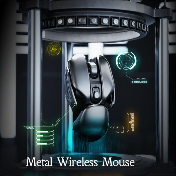 New 2.4GHz Metallic Ergonomic Silent Multipurpose Rechargeable Wireless Mouse For PC Mac Tablets
