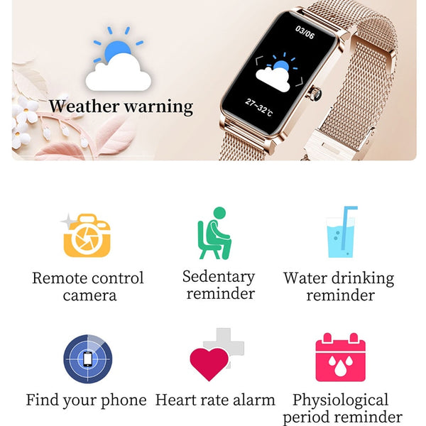New Ultra Slim Women's Multisport IP68 Waterproof Bracelet Smartwatch Fitness Tracker