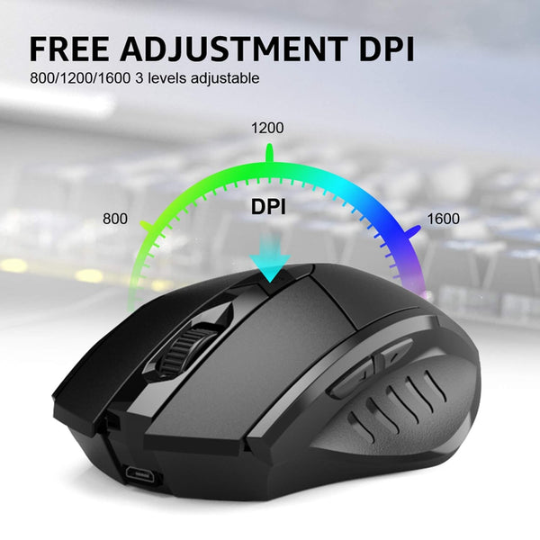 New 2.4GHz Ergonomic Silent Wireless Bluetooth Rechargeable Gaming Mouse For PC Mac Tablets