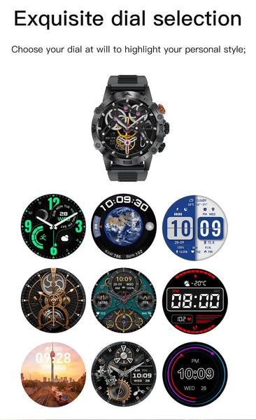 New Outdoor Rugged Water-Resistant Fitness Tracker Men's Smartwatch For Android IOS