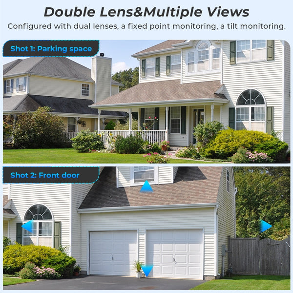 New 8MP Dual Lens Screen Wireless Outdoor Camera With Auto Tracking AI Human Detection