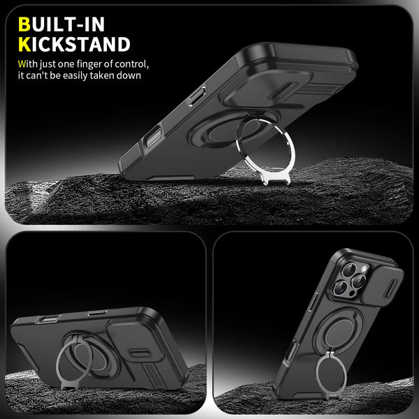 New Rugged Protective Ring Holder Phone Case With Kickstand For iPhone 16 15 14 Plus Pro Max Series