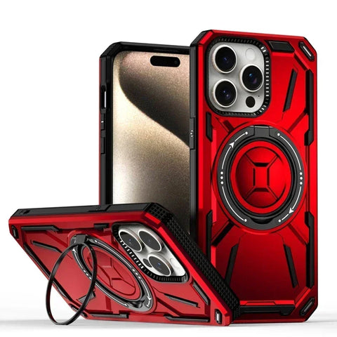 New Luxury 360° Rotating Metal Ring Kickstand Armor Magnetic Case For iPhone 16 15 14 Plus Pro Max Case