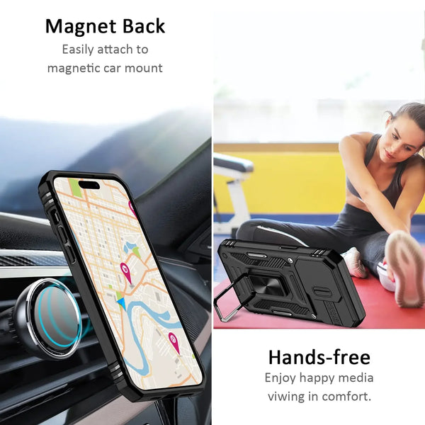 New Ultra Compact Drop-Resistant Ring Holder Kickstand Case For iPhone 16 15 14 Plus Pro Max Series